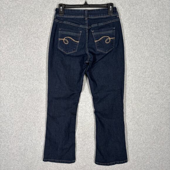 Lee Riders Jeans Womens 8 Petite Bootcut Studded Mid Rise Dark Wash Embroidered‎ - Picture 8 of 12